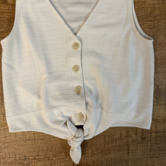 J. Crew Ivory Button-Front Tank Top-Small - Picture 4 of 5